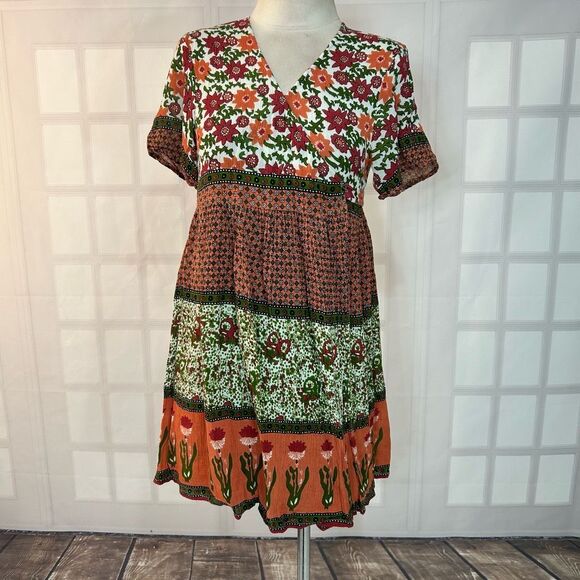 Raga enchanted forest mini boho wrap dress size small - Picture 3 of 11